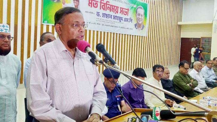 বন্যার্তদের পাশে আ.লীগ ছাড়া কোনো দল নেই: হাছান মাহমুদ