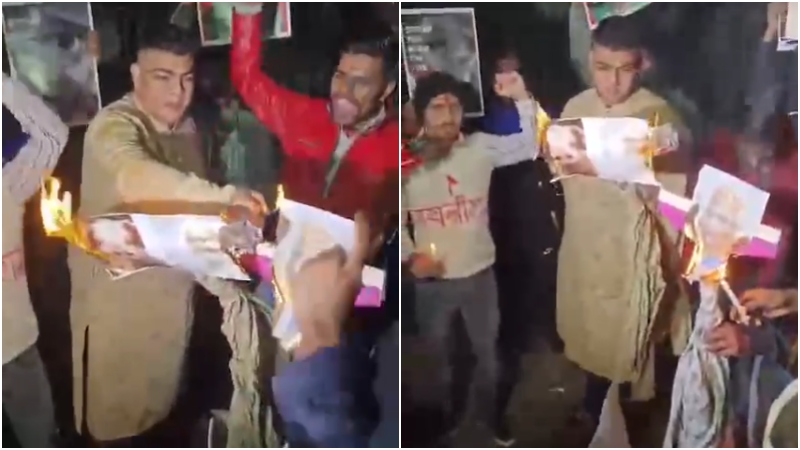 বাংলাদেশ-ভারত উত্তেজনা, দিল্লিতে প্রধান উপদেষ্টার কুশপুত্তলিকা দাহ