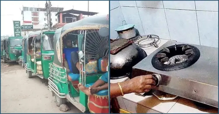 গ্যাস নিতে ফিলিং স্টেশনেই ‘দিনপার’, চুলা জ্বলে না বাসায়