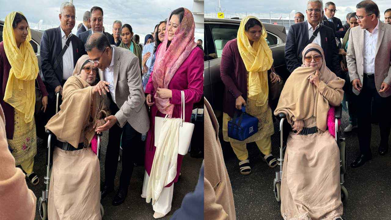 হিথ্রো বিমানবন্দরে বিদায় বেলায় মা-ছেলের আবেগঘন মুহূর্ত