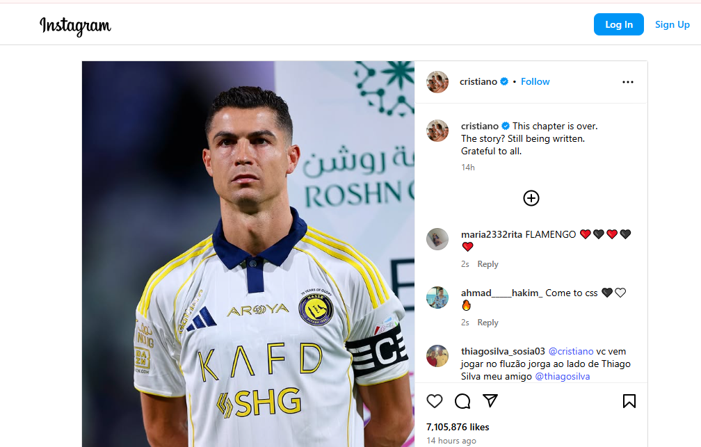 ‘অধ্যায় শেষ’, কীসের ইঙ্গিত দিলেন রোনালদো