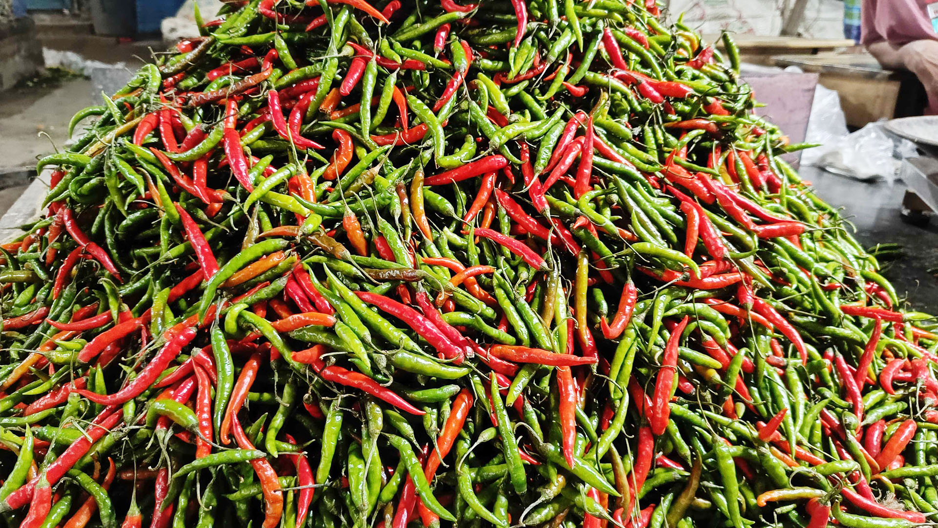 ৮০ টাকায় আমদানি করা কাঁচা মরিচের কেজি বাজারে ৩০০