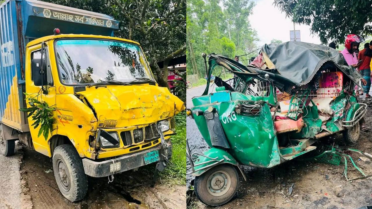 গাজীপুরে কাভার্ডভ্যান-অটোরিকশা সংঘর্ষে নিহত বেড়ে ৫